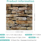 Commomy 3D Faux Stone Peel and Stick Wall Tiles - Image 7