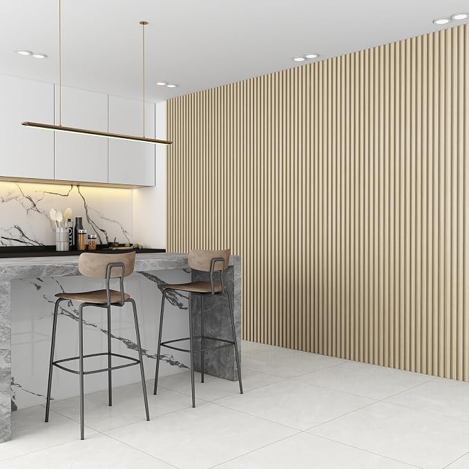 8-Pack WPC Wall Panels 108’’ x 6.1’’ 3D Slat Wall Panel Acoustic Wall Paneling - Image 4