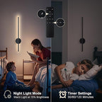 Battery Operated Modern Wall Sconces Set of Two, Rechargeable Wireless Wall - Image 5