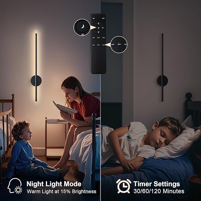 Battery Operated Modern Wall Sconces, Dimmable Wireless Wall Light Set of Two - Image 7