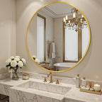 Antok 30 Inch Round Mirror for Wall, Round Bathroom Mirror, Circle Wall Mirrors - Image 2