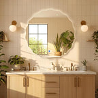 Dorlicecass Round Led Bathroom Mirror- 32" Wavy Vanity Mirror - Image 2