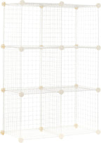 Amazon Basics 6 Cube Wire Grid Storage Organizer, Stackable Storage Cubes by AmazonBasics