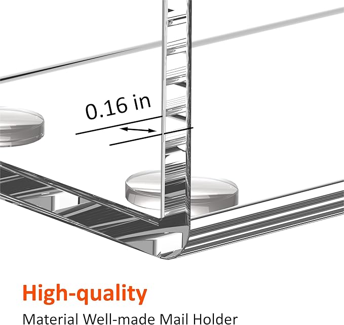 FUCDTEFC Mail Organizer Countertop, 3 Section Clear Acrylic Small File Holders - Image 3