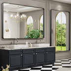 LOAAO 60X40 Inch Black Metal Framed Bathroom Mirror - Image 4