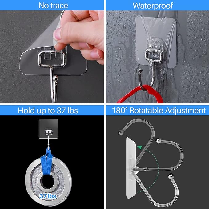 Antimbee 10-Pack All-Purpose Large Adhesive Hooks - Image 5