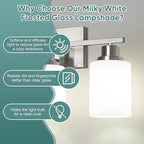 Ascher Bathroom Light Fixtures, 3-Light Vanity Light Over Mirror, Brushed - Image 4
