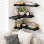 Fixwal Corner Floating Shelves for Wall Mounted Natural Solid Wood 16"x11.4" - Image 2