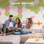 12 Pack High Density Hexagon Acoustic Panels, TONOR 12"x 10"x 0.4" Soundproof - Image 3