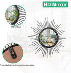 Sunburst Wall mirror Black Small Spoked Wall Decor Mirror Bohemian Home Round - Image 7