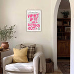 Drimiler Retro Newspaper Pink Font Poster What If It All Works Out Canvas Wall - Image 6