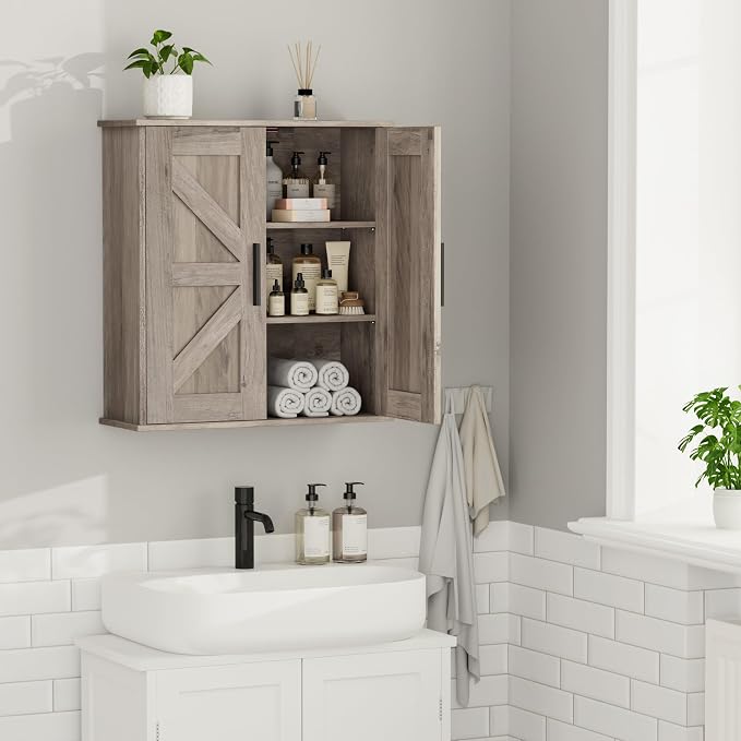 Homleke Bathroom Wall Cabinet, Over Toilet Storage Cabinet - Image 7