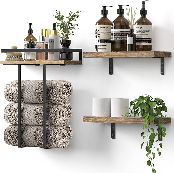 Towel Racks for Bathroom-Wall Mounted Floating Shelves for Wall Bathroom by Unknown