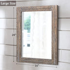 AAZZKANG Mirror with Wood Framed Rectangle Rustic Wall Mirrors Decor Large - Image 2