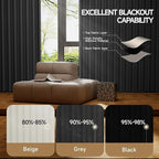 Room Divider Ceiling Curtains W/Flexible Track Sets, inch Extra Long Blackout - Image 3