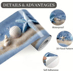 Beach Seashell Wallpaper Border 196x4 Inch Peel and Stick Wall Border Self - Image 9