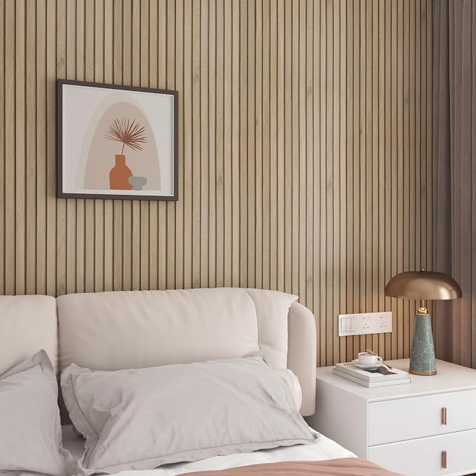 Wood Slat Wallpaper Peel and Stick Thick Brown Slat Wood Panels - Image 2