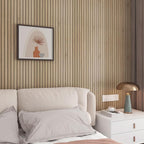 Wood Slat Wallpaper Peel and Stick Thick Brown Slat Wood Panels - Image 2