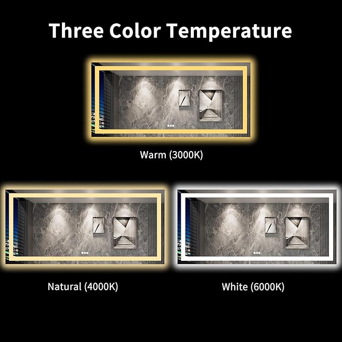 LOAAO 84"X40" LED Bathroom Mirror - Image 5