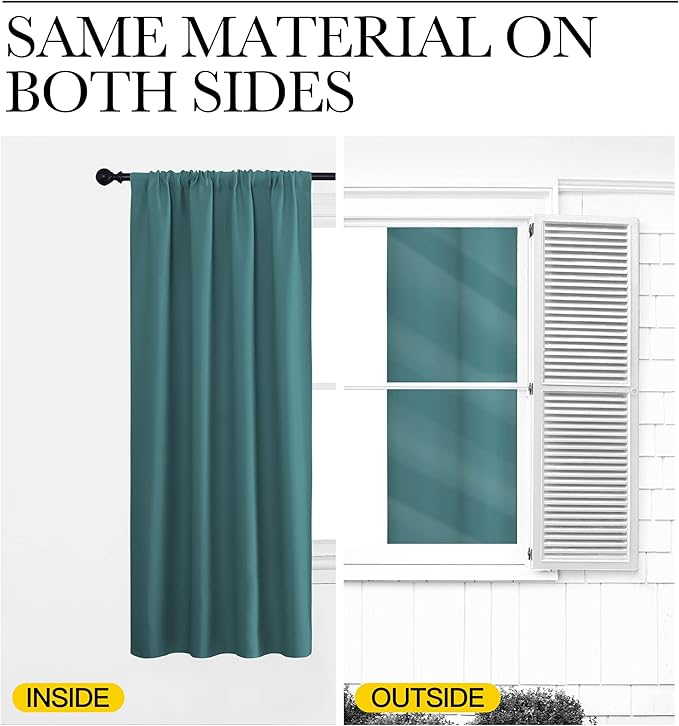 NICETOWN 2 Panels Blackout Curtains, Rod Pocket Thermal Insulated Drapes - Image 5