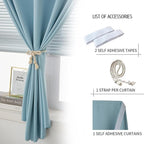 Self Adhesive Curtains, Portable Blackout Curtains Fabric Curtains - Image 2