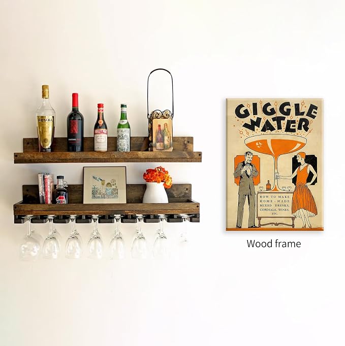 Funny Cocktail Wall Art Vintage Trendy Bar Cart Decor Martini Wine Alcohol - Image 4