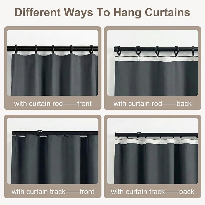 hoeflife Blackout Curtains for Bedroom Room Darkening Curtains for Living Room - Image 3