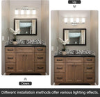FonmYim Brushed Nickel Bathroom Light Fixtures, 4-Light Modern Vanity Light - Image 4