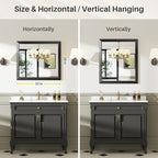 Briivue 28x32 Inch Black Bathroom Mirror - Image 5