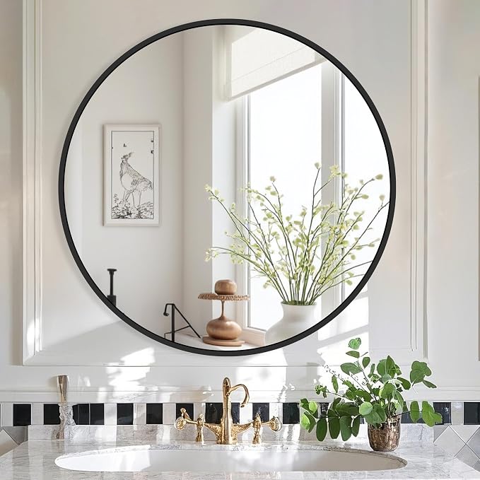 Black Bathroom Mirrors for Wall - Image 2