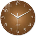 XNM Kitchen Wall Clocks Battery Operated 14 Inch Round Brown Simple Wall Clock by XNMwallclock
