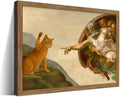 Framed Vintage Cat Canvas Wall Art, Funny Orange Cat Parody Classic Masterpiece by Unknown