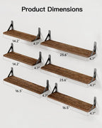 AMADA HOMEFURNISHING Long Wall Shelves, Rustic Farmhouse Style, Wood Floating - Image 3