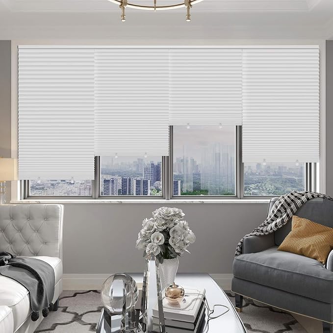 Changshade 12 Pack Temporary Shades, Pleated Paper Blinds - Image 2