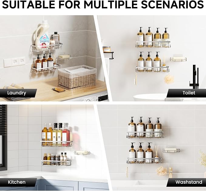 Shower Caddy, 3 Pack Shower Shelves - Image 8