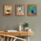 9Pcs Funny Black Cat Wall Art Cats in Famous Paintings Posters Prints Vintage - Image 5