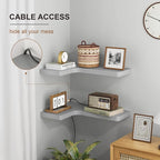 fuqing Corner Floating Shelves, Wall Shelf Set of 3, Shelves - Image 4