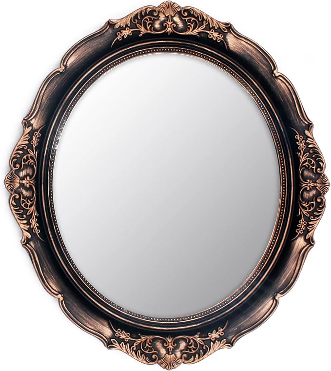 Eaoundm 13.1 x 14.8 inchs Plastic Frame Decorative Wall Mirror, Vintage Hanging by Eaoundm