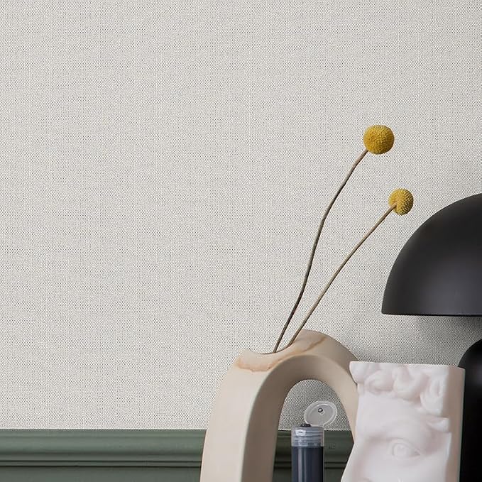 SHUFA Beige Cotton-Like Textured Grasscloth Wallpaper Matte Thick Real Woven - Image 6