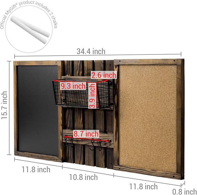 MyGift 3 Panel Wall Mounted Entryway Bulletin Board Combo Set - Image 5