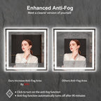 LED Mirror for Bathroom, 36x36 Inch, 3 Colors Dimmable CRI>90 Double Lights - Image 6