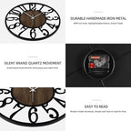 Maxstar Large Round Wall Clock for Living Room Decor Battery Operated Non - Image 3