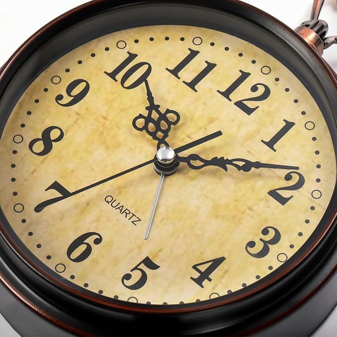 Pumtus 2 Pack Vintage Retro Analog Alarm Clocks, 5.2 Inch Silent Non Ticking - Image 8