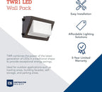 Lithonia Lighting 13" LED Wall Pack Outdoor Light Fixture, 3-Way Selectable CCT - Image 2