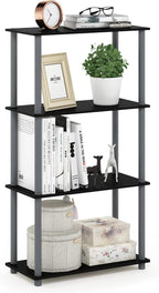 Furinno TURN-N-TUBE Storage Shelves, 4-Tier Toolless Book Shelf, Corner Shelf by Furinno-FitsYourSpaceFitsYourBudget