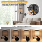 GOODATE Dimmable Plug in Wall Sconces, Swing Arm Wall Lamp, Wall Sconces Set of - Image 4