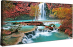 Tropical Forest Wall Art for Living Room Nature Waterfall Landscape Pictures by HOME