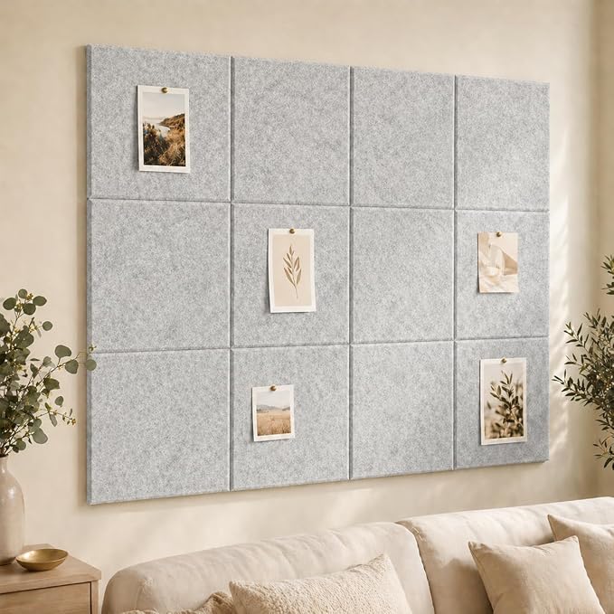 Large Cork Boards for Walls – 48" x 36" Self Adhesive Felt Wall Tiles by CreateYourIdealSpace