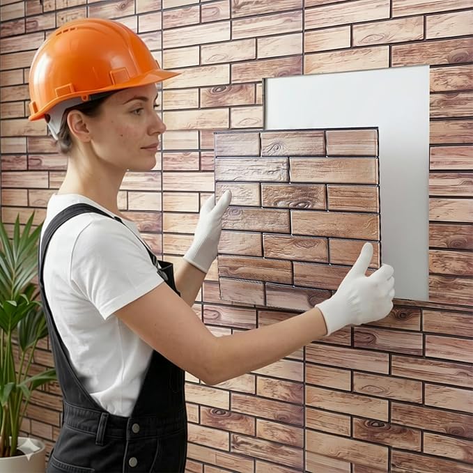 12PCS 3D Wall Panels Peel and Stick Foam Faux Brick Wall Panels, Self-Adhesive - Image 3