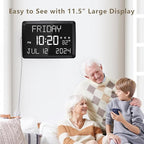 Raynic Digital Clock, 11.5" Large Display Calendar Clock - Image 3